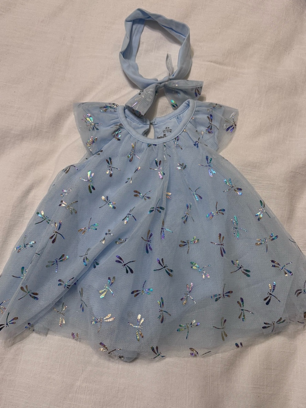 Baby Essentials Light Blue Dragonfly Tulle Dress